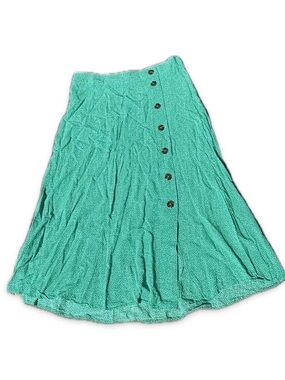 Women’s Teal Button-Front Midi Skirt